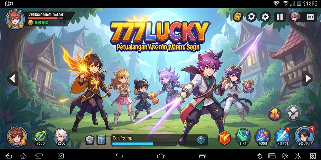 Tampilan gameplay seru dari 777LUCKY dengan karakter anime menarik.