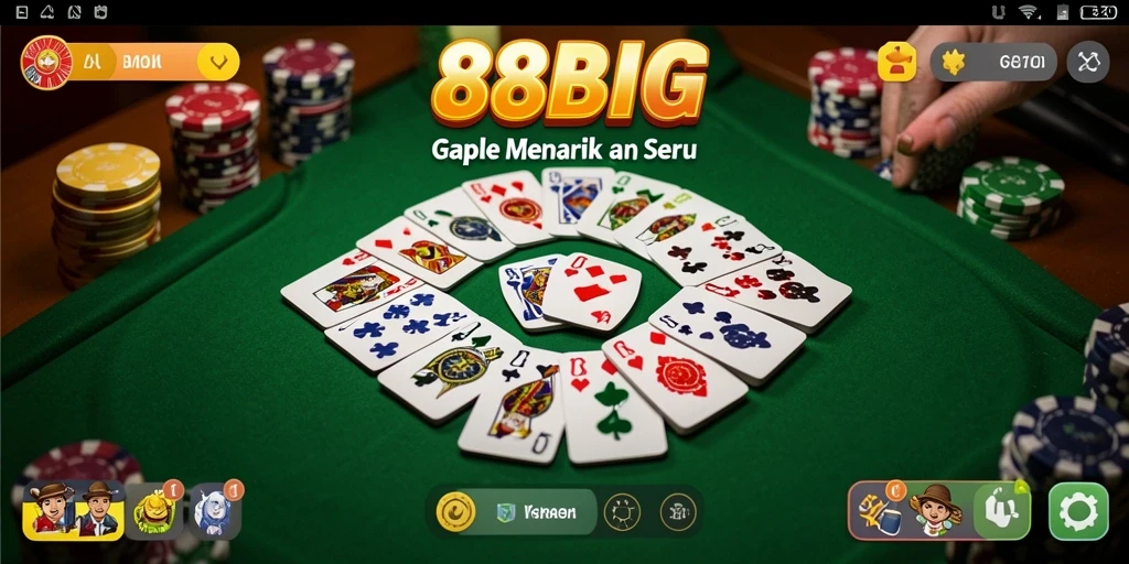 Tampilan gameplay Gaple yang mengasyikkan di 88BIG.