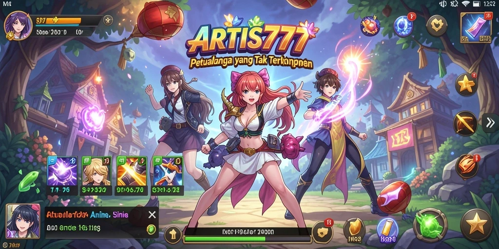 Tampilan gameplay ARTIS777 dengan karakter anime yang menarik dan penuh warna.