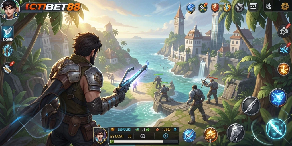 Gambaran gameplay CITIBET88 di dunia terbuka yang luas.