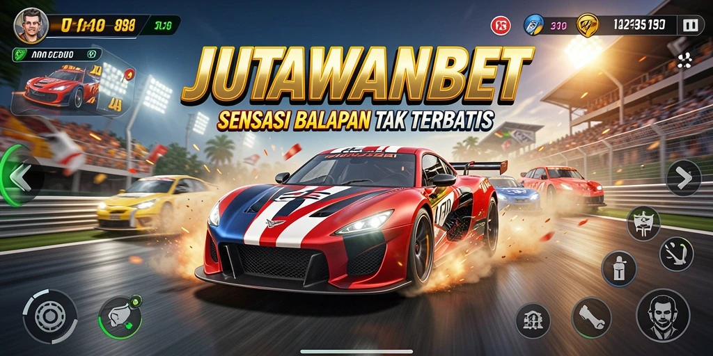 Tampilan grafis menakjubkan saat balapan di JUTAWANBET.