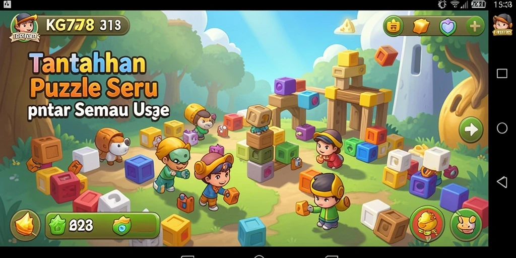 Screenshot utama KG778 menampilkan gameplay Puzzle yang seru.