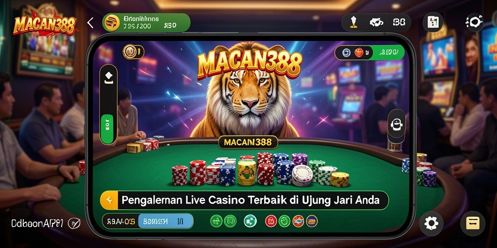 Tampilan gameplay MACAN388 dengan dealer live dalam aksi.