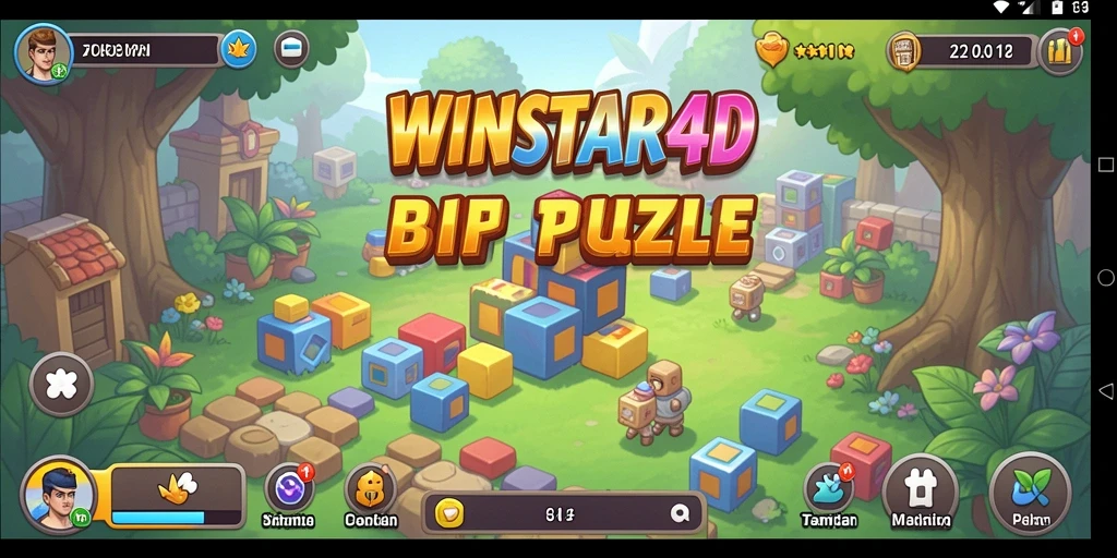 Screenshot gameplay WINSTAR4D menampilkan berbagai tantangan Puzzle yang menarik.